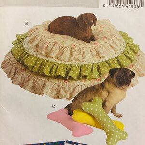 Butterick B5112 Pattern for Pet Bed & Bone Pillow New Uncut